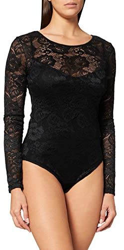 Urban Classics Ladies Lace Longsleeve Body Frauen Body schwarz M 91% Polyamid, 9% Elasthan Basics