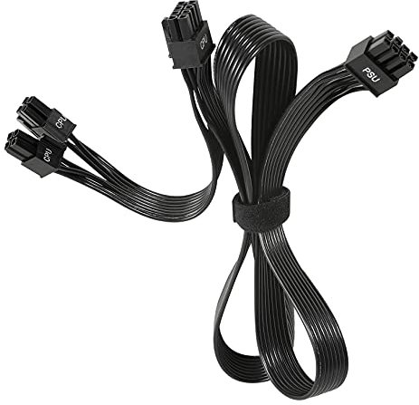 Certusfun CPU Cable for Corsair, 70CM 8 Pin to 8 & 4+4 Pin EPS Cable for Thermaltake, Male to Male CPU Power Cable for ARESGAME Power Supply (70cm+15cm)
