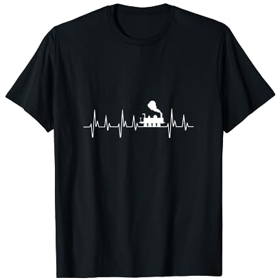 Eisenbahn T-shirt Herzschlag Lokomotiven Lokführer Dampflok T-Shirt