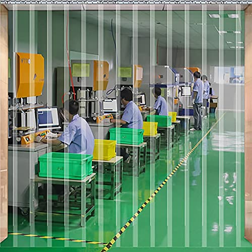 Streifenvorhang Lamellen für Personaleingang, Kühlraum, Industrie-Streifenvorhang Dicken 2.1mm PVC Lamellenvorhang Durchsichtig Bausatz Schutz vor Kälte (1 Streifen) (height:200cm)