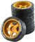 Baoblaze 4Pcs Rally Reifen Ersatz 12mm Nabe Verschleißfest für TT02 XV01 1:10 RC Elektro Tourenwagen Zubehör Ersatzteile, Orange