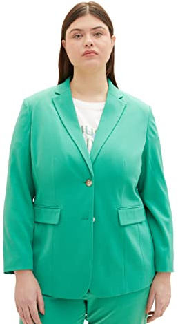 TOM TAILOR Damen 1035961 Plussize Basic Blazer, 31032 - Vivid Leaf Green, 44 Große Größen