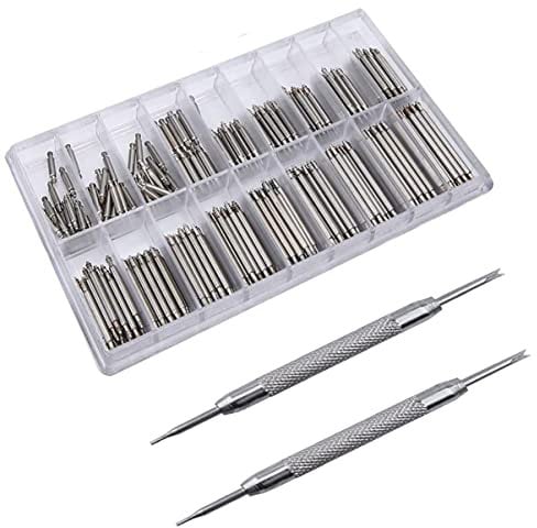 BOBOZHONG Uhren Federstege,360 Stück Uhrenarmband Edelstahl Feder Bars, Uhrenarmband Link Pins Spring bar,Federstege Uhr Pin,Uhrenstifte 18 Verschiedenen Größen (Ø) 1,50mm