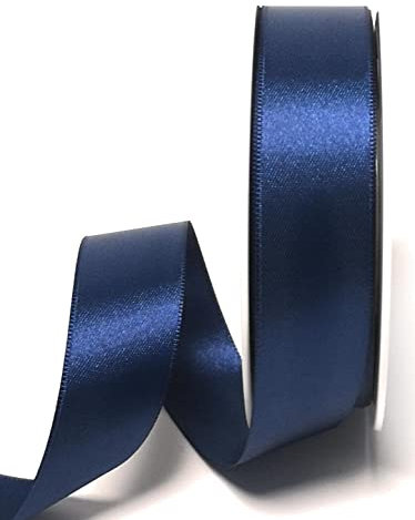 s.dekoda Satinband 25m x 25mm Dunkelblau - Blau Schleifenband Dekoband Satin