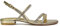 ESSEX GLAM Womens Strappy Sandals Ladies Low Flat Heel Sparkly Diamante Straps Summer Holiday Dressy Gold Shoes Size 6