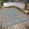 Hanse Home Pangli Outdoor Teppich Wetterfest – Wendeteppich Skandinavischer Boho Style Wasserfest Einfarbig Geometrisch 3D-Effekt für Garten, Balkon, Terrasse, Wohnzimmer – Silber, 120x170cm