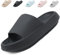 Uniuni Badeschuhe Damen Cozislides Original Slippers Cloudyzz Hausschuhe Herren Cozy Slides Wolkenschuhe Weiche rutschfest Schlappen Dicke Sohle Badelatschen Sommer Eva Pantoletten Schwarz 38/39