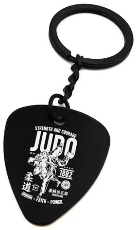 ENTROPIJA Judo Courage Honor Faith Power Pick Schlüsselanhänger Kunst lasergravierte Schlüsselanhänger Metall Tag, Schwarz , One size