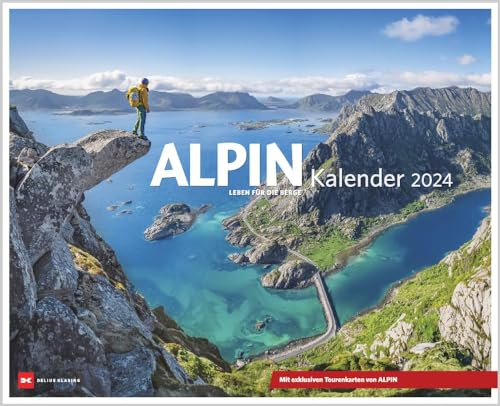 Harenberg Alpin - Leben für die Berge - Kalender 2024 - Delius-Klasing-Verlag - Wandkalender mit atemberaubenden Gebirgslandschaften - 56 cm x 45,5 cm