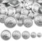 Zfseyuh 50 Stück Silber Knöpfe aus Metall,Silber Knöpfe,Trachten KnöPfe Zum AnnäHen,Jacken Knöpfen,Metallknöpfe zum Verzieren von Anzügen und Jacken(15mm-30mm)
