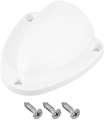 sourcing map Marine Wire Cable Vent Cover, 1Pcs - Nylon Clamshell Hose Vent Cover with Screws, Transducer Mounting Plate for Boat Yacht (White, 2.48x2.28 Inch)