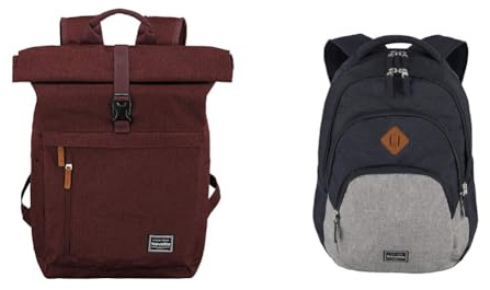 Travelite Handgepäck Rucksack mit Laptop Fach 15,6 Zoll & Rucksack Handgepäck mit Laptop Fach 15,6 Zoll, Gepäck Serie BASICS Daypack Melange: Modischer Rucksack in Melange Optik, 45 cm, 22 Liter