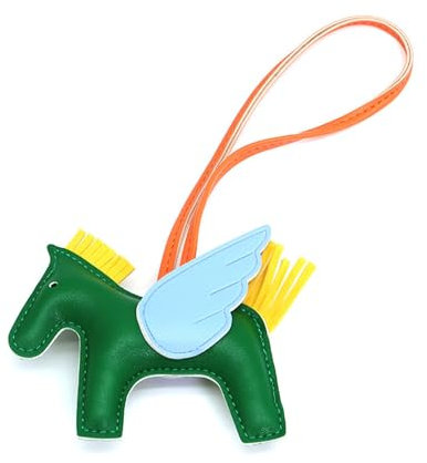 HOHOPEACH Taschenanhänger aus veganem Leder, für Handtaschen, adrette Sachen, Designer-Schlüsselanhänger für Damen, Autozubehör, Grün , Einheitsgröße