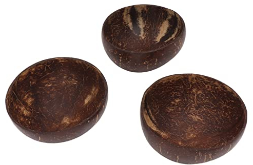 Eujgoov Kokosnussschalen-Set, Kokosnuss-Dessert-Schalen, Polierte Kokosnussschalen-Schalen für Vegane Geschenke, Küchendekoration