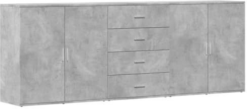 vidaXL Sideboards 3 STK. Betongrau Holzwerkstoff