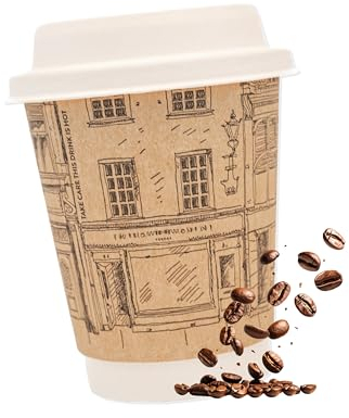 Clearly 100 x 8oz Disposable Paper Cups for Hot and Cold Drinks, Espresso Coffee Tea Drinking Cups, Ideal for Takeaway, Party, Picnic