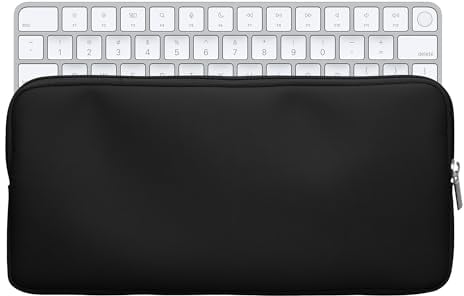 kwmobile Bluetooth Tastatur Cover kompatibel mit Apple Magic Keyboard Hülle - Nylon Schutzhülle für Keyboard - Nylon Tasche mit Zipper - Schwarz