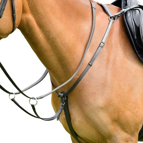 Kincade Classic 3 Point Breastplate with Running Martingale, Brown, Cob