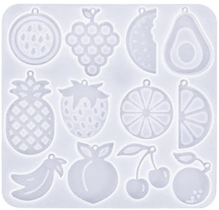 Hattba Moules en silicone pour boucles d'oreilles en forme de fruits, pendentifs en résine, moules pour loisirs créatifs