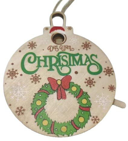 Ruwshuuk Countdown bis Weihnachten Ornament | Countdown Weihnachtsschild Ornament | Holz Countdown Kalender Dekoration für Weihnachtsbaum Wohnzimmer