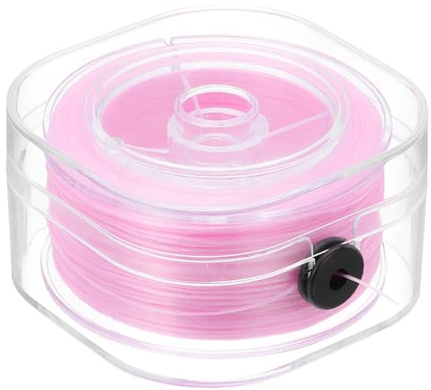 PATIKIL 100 Metri Cordino Elastico Piatto 0,8mm Cordino Elastico Rosa | Trasparente, con Scatole Organizzative, per Creazione Braccialetti, per Braccialetti
