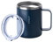 VINSUN Taza Térmica con Asa 350ml - Acero Inoxidable, Sin BPA, Reutilizable, Tapa Transparente con Apertura para Beber - Termo Café Azul para Llevar, Camping, Oficina