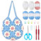 ORIGACH Häkel Tasche Set Für Anfänger, DIY Puff Granny Square Tasche Starter Häkelset Für Erwachsene Mit Schritt Für Schritt Videoanleitung