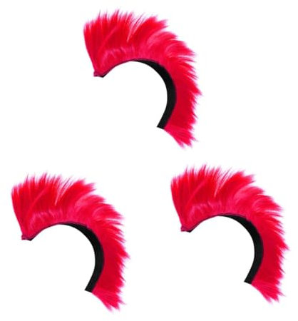 COLLBATH 3 Stück Helm Perücke Schwarzes Outfit Halloween Aufkleber Halloween Hut Cosplay Anziehzubehör Graue Mohawk Perücke Mohawk Helm Kostüm Partyzubehör Party Haarteil