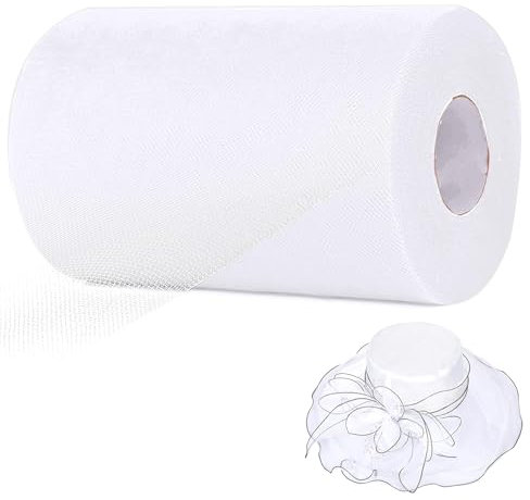 Rouleau en tulle Décoration 15cm x 91,4m Tulle Rouleau pour Tutu Banquet Mariage Artisanat DIY Blanc