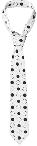 Hnnkloy Klassische Krawatte mit schwarzen und weißen Punkten für Herren
