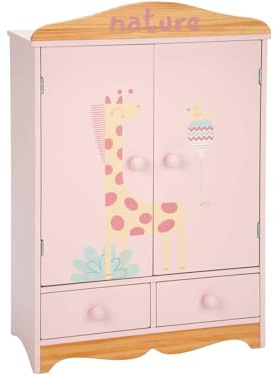 ARIAS - Armadio in Legno della Collezione Nature. Include un Set di Cinque Appendini e Due Cassetti. Dimensioni: 40x20,50x61 CM. Giocattolo per Bambini +3 Anni (ARI21581)