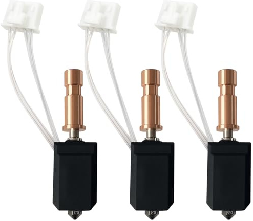 3er-Set Kobra S1 Combo-Hotend (0,2/0,4/0,6 mm) mit 200K-Keramik-Heizstab | Verschleißfeste Düsen aus gehärtetem Stahl, bis 350 °C hitzebeständig, Ganzmetall-Hotend, 600 mm/s Hochgeschwindigkeit