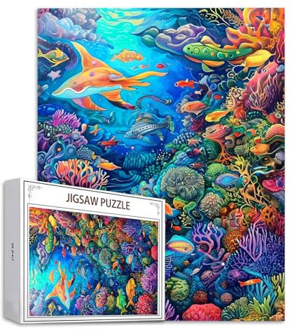 Unterwasserwelt Puzzle 5000 Teile Tier Puzzle Erwachsene, Holzpuzzle Erwachsene, DIY Groß Puzzelmatten, Premium Quality Klassische Wooden Jigsaw, Holzpuzzle ab 14 Jahren für Jungen, Geschenke S-633