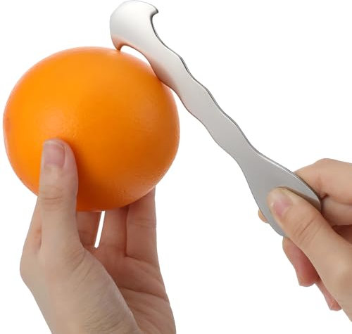 Ouligay Orangenschäler Edelstahl Orange Schäler, Einfaches Schnelles Schälen, Langer Griff, Effektiver Zitrusschäler für Orangenschäler und Andere Zitrusfrüchte Schäler Werkzeug Orange Peeler Tool