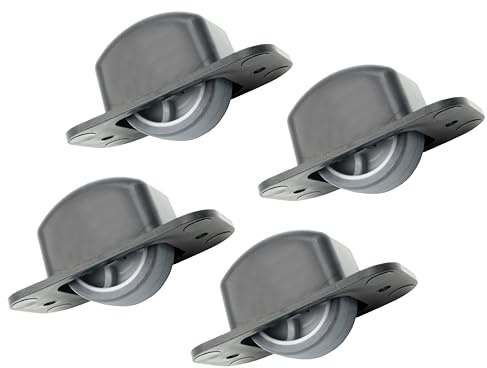 Design61 Bettkastenrolle mit Kunststoffgehäuse schwarz Stahlachse Ø 8mm mit weicher Lauffläche grau Ø 40mm