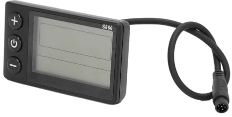 SPYMINNPOO Elektrofahrrad-LCD-Display, S866 Elektrofahrrad-Messgerät-Bedienfeld mit 6-poligem Wasserdichtem Anschluss für Roller