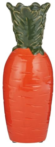 BUTLERS Vase 10x10x25cm Steinzeug -Carrot- Tischdeko für Frühling und Ostern | Deko-Vase in Möhrenform | Gefäß für Festtafel & Fensterbank