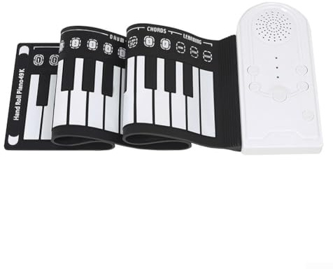 49 Tasten Roll Up Piano Keyboard, Faltbare Aufrollbare Flexible 49 Tasten Weiche Tastaturen Elektronische Orgel, Wiederaufladbare Tragbare Tastatur Klavier (A)