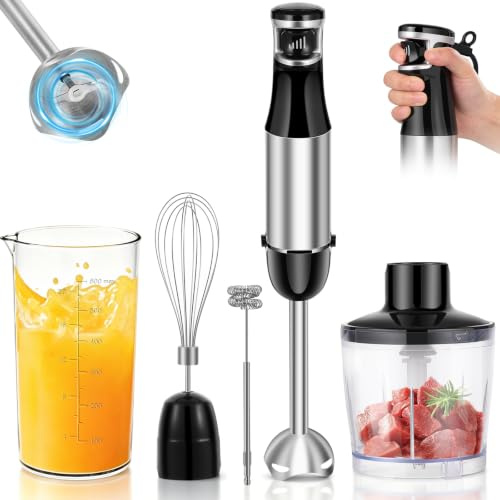 SOLVIEW 1000 W Frullatore a Immersione 5 in 1 - Velocità Variabile