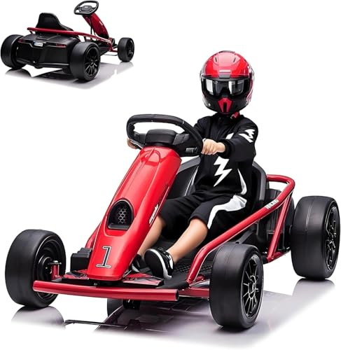 ZoomBuggy 24V Elektro Go Kart Für Kinder 8 Bis 12 Jahre Outdoor Drift Kart Mit 2x300W Motoren Musik Und Sanftanlauf