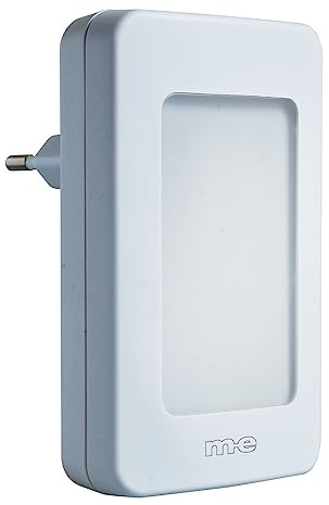 m-e modern-electronics 1676668 41145 Funkgong Empfaenger mit automatischem Nachtlicht, Weiß
