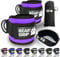 BEAR GRIP - Ankle Straps for Cables with New Fleece Design - Strong Closure, Double Stainless Steel D-Ring, Adjustable Neoprene - For Men & Women (Purple - Pair)