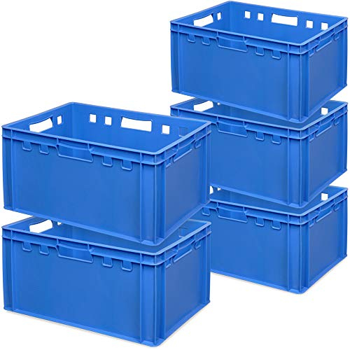 BRB 5x Fleischkasten E3, 600x400x300 mm, lebensmittelecht, blau
