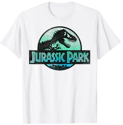 Jurassic Park Turquoise Safari Circle Logo T-Shirt