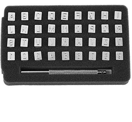 36Pcs Buchstaben und Zahlen Stempel Set, Alphabet Stempel mit Zahlen 0-9, praktisches Handstempel-Set für DIY Craft und Schuhlabel