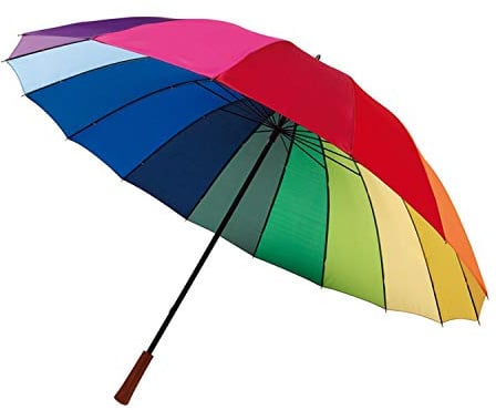 Preiswert&Gut Golfschirm Stockschirm 16 Segmente Regenschirm in Regenbogenfarben Ø131 cm