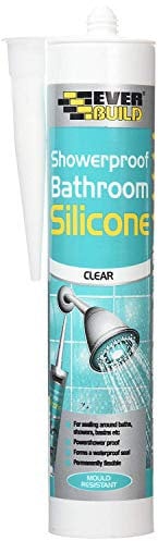 PACK OF 12 EVERBUILD Clear Showerproof Antifungal Bathroom Silicone Sealant