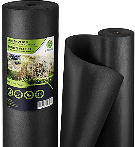 Balinco – Unkrautvlies 150g/m² – 75m² Rolle (75x1m) – Reißfestes Gartenvlies Wasser- & luftdurchlässig – Unkrautflies für Hochbeet, Garten & Sandkasten – Unkrautfolie UV-stabil & umweltschonend
