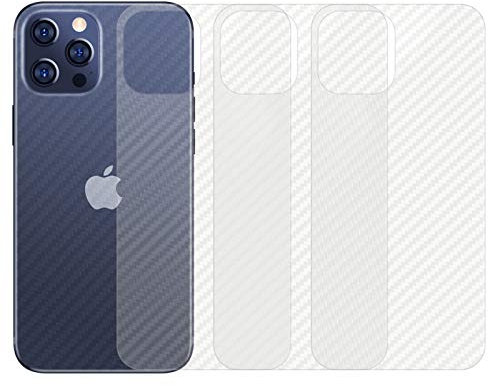 qichenllu Carbon Muster 4 Stück Rückseite Folie kompatibel mit iPhone 12 Pro Max,Folie Hinten kompatibel mit iPhone 12 Pro Max,Klar Matt Klebefolie Kratzfest Hinten Schutz