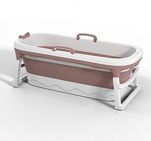 Vasca da Bagno per Adulti Portatile,Vasca da Bagno Pieghevole in Plastica Ispessita,Secchio Fumante, Casa Sauna, Vasca da Bagno per Bambini (Rosa) (138 * 62 * 52 cm)